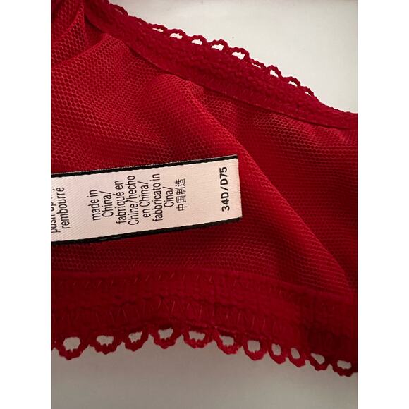 Victoria's Secret Women's Dream Angels Push Up Bra without Padding Red Size 34D - Picture 12 of 13